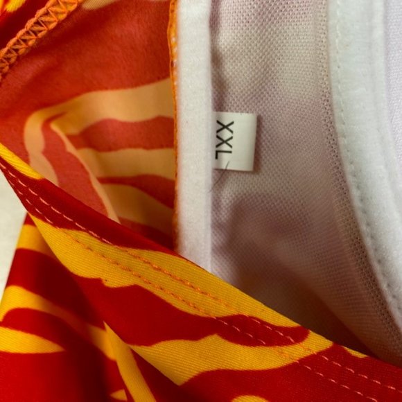 NEW 2 Piece Zebra Print Fringe Accent Plus Size High‎ Waist Swimsuit, size XXL - Picture 7 of 11